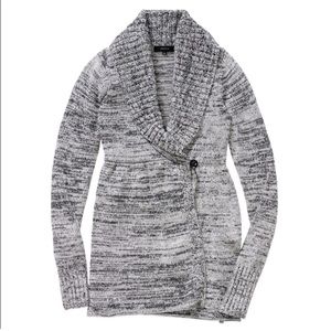 Talula Aritzia Wrap Salt & Pepper Cashmere Cardigan
